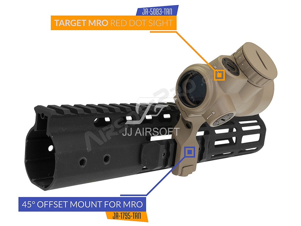 Red Dot MBO and 45° offset mount - TAN [JJ Airsoft]