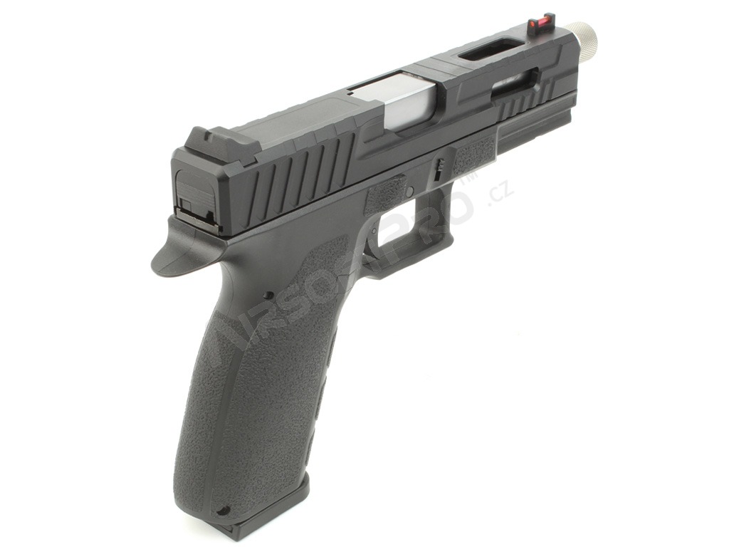 Airsoft pistol KP-13F, barrel with thread, blowback with a dose (GBB) - black [KJ Works]