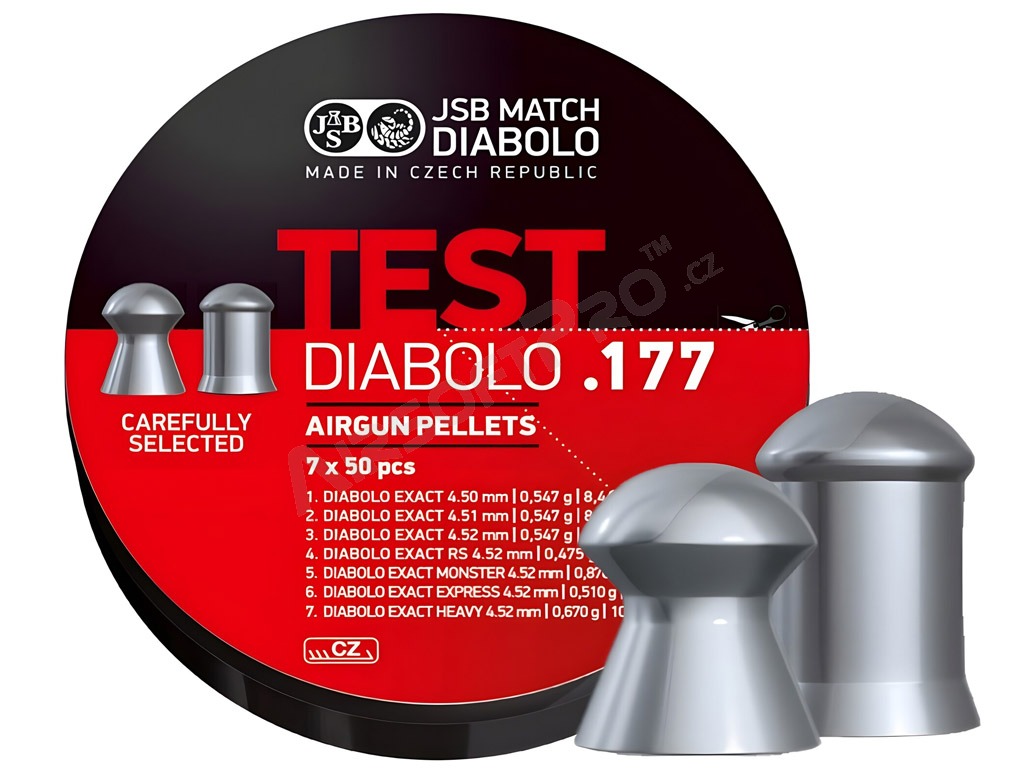 Diabolos EXACT TEST 4,50mm (cal .177) - 7x50pcs [JSB Match Diabolo]