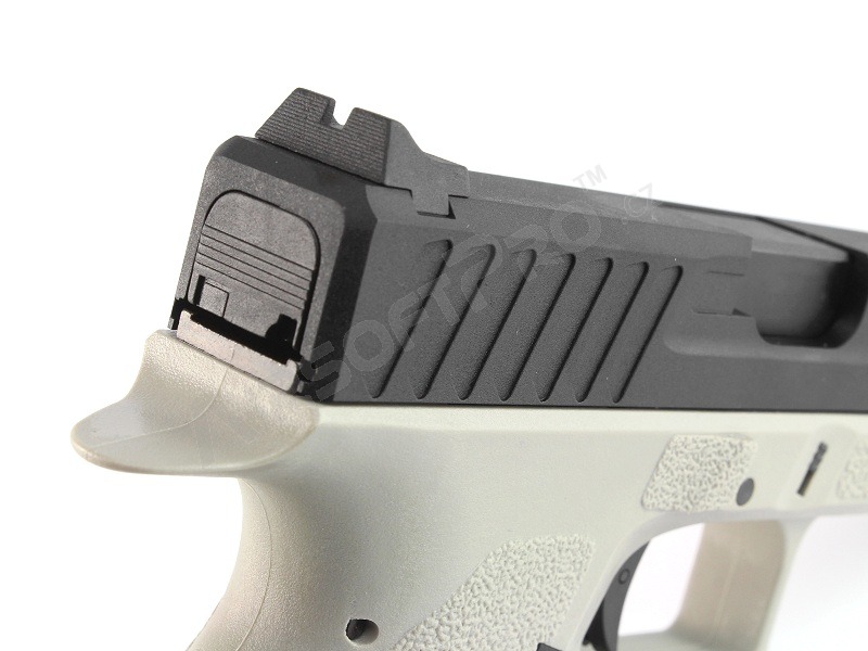 Airsoft pistol KP-13, black metal slide, blowback, CO2 - gray [KJ Works]