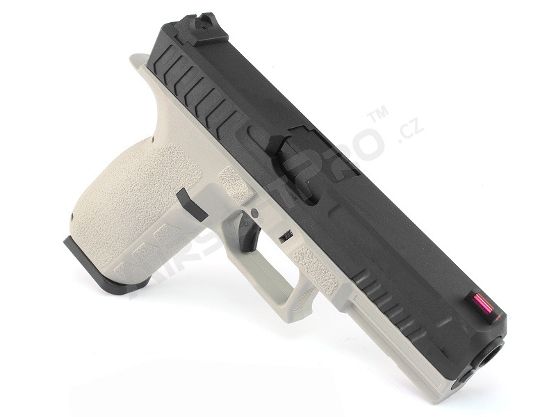Airsoft pistol KP-13, black metal slide, blowback (GBB) - gray [KJ Works]