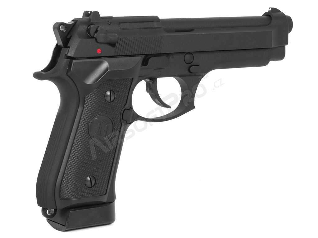 Airsoftová pistole M9 - černá - celokov, blowback - CO2 [KJ Works]