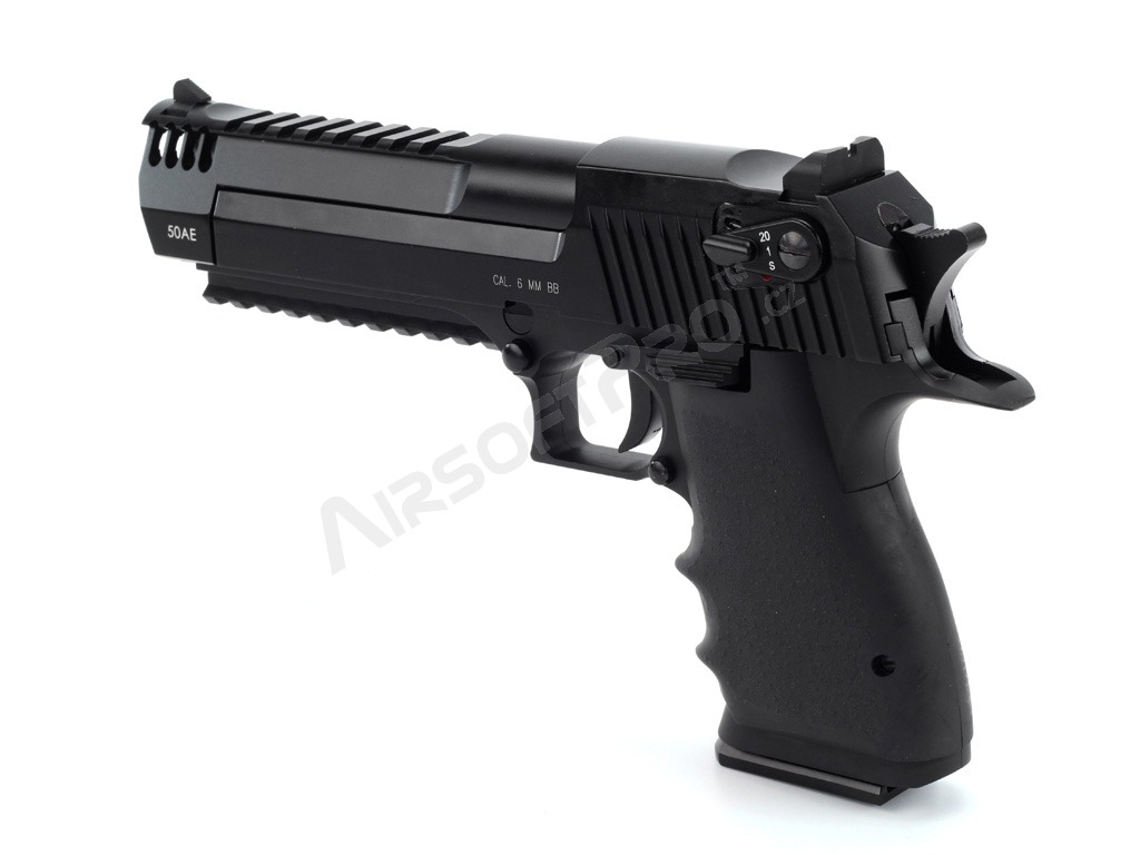 Airsoft pistol DE .50AE L6 CO2, metal slide, blowback, full auto - Black [KWC]