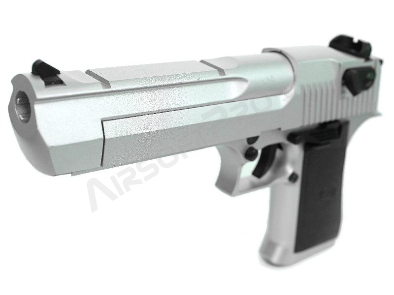 Pistolet airsoft DE .50AE CO2, glissière métal, blowback - Argent [KWC]