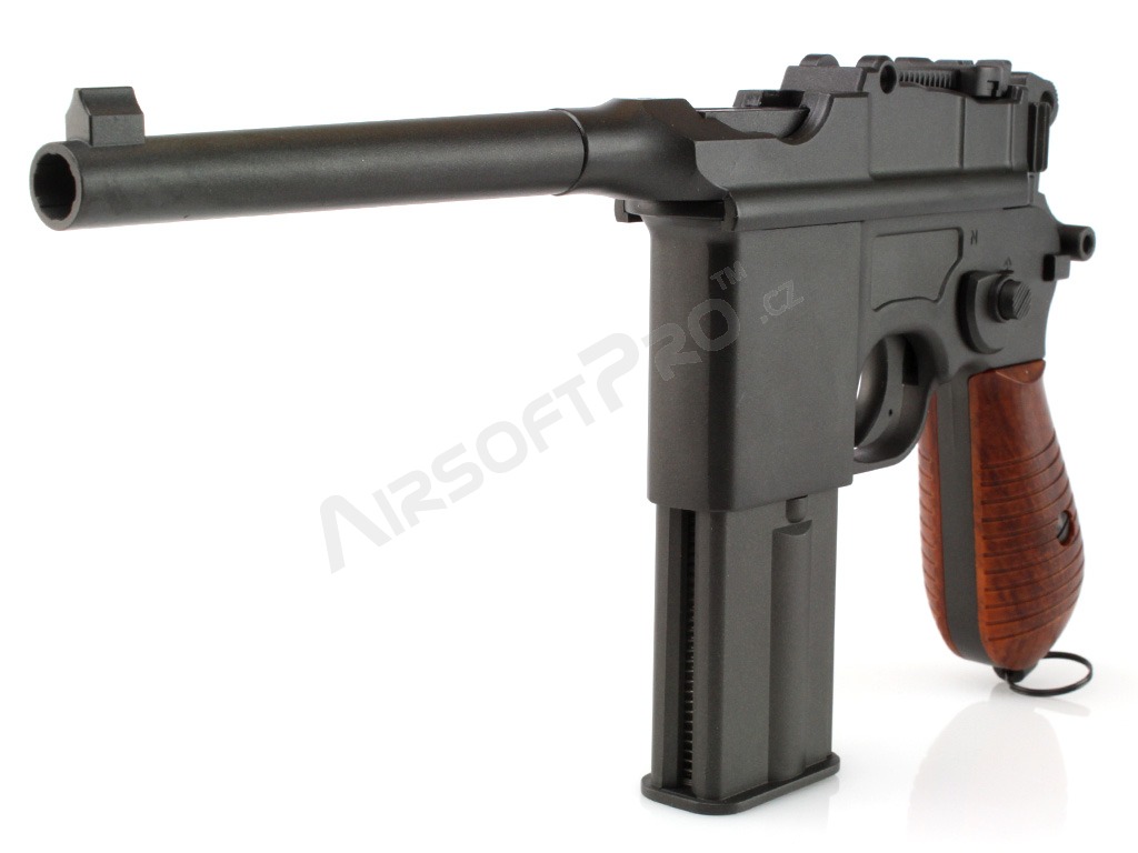 Pistolet airsoft M712 Broomhandle, full metal, blowback, full auto [KWC]