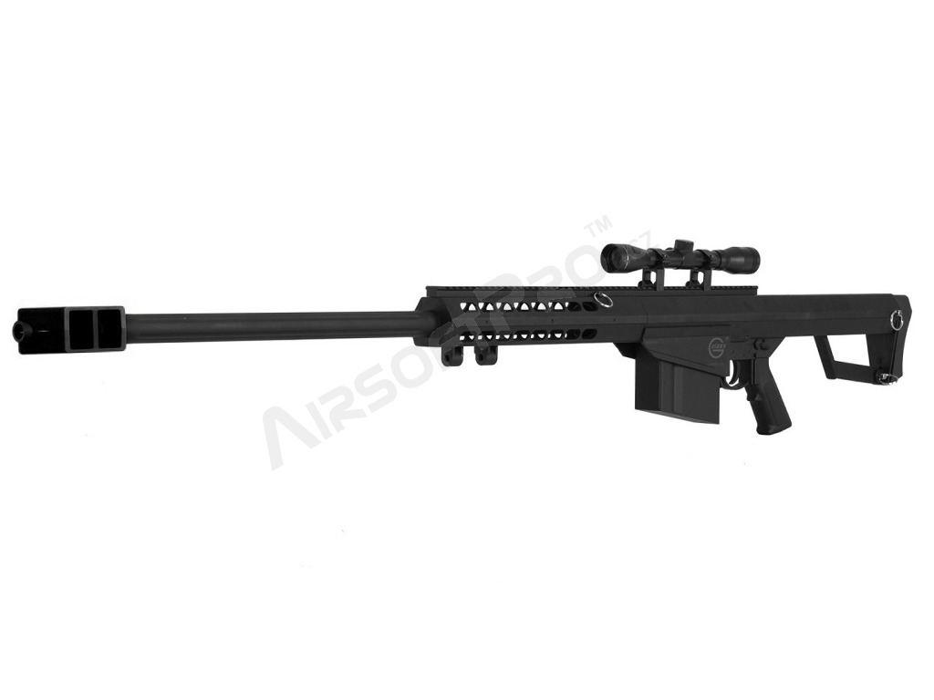 M82 (LT-20) spring action airsoft sniper rifle + riflescope 3-9x40, black - RETURNED [Lancer Tactical]