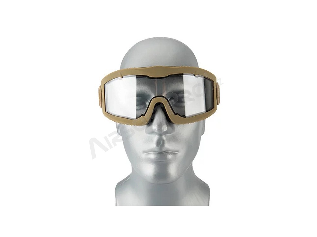 Airsoft Mask AERO Series Thermal, TAN - clear, smoke grey, yellow [Lancer Tactical]
