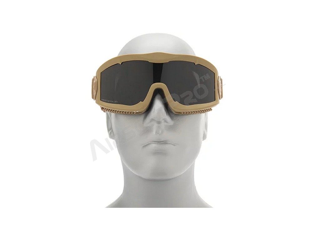 Masque Airsoft AERO Series Thermal, TAN - transparent, gris fumée, jaune [Lancer Tactical]