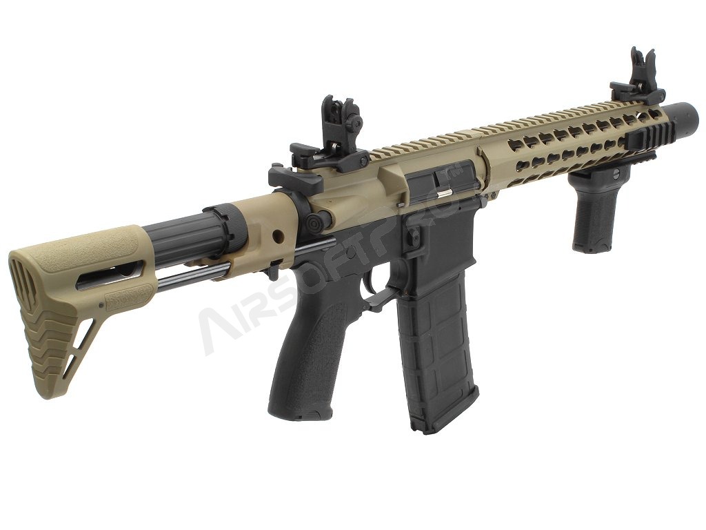Airsoft rifle M4 Silencer PDW (LT-19 Gen.2) - TAN/Black [Lancer Tactical]