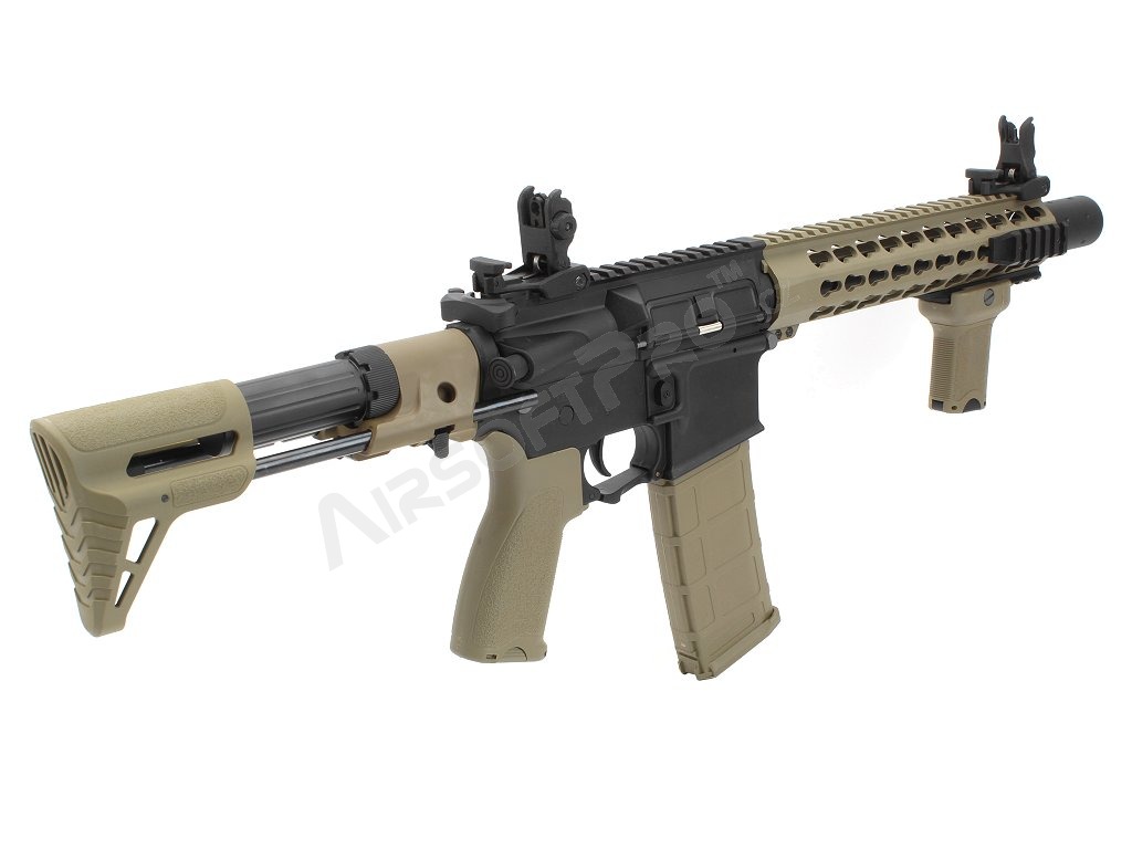 Airsoft rifle M4 Silencer PDW (LT-19 Gen.2) - Black/TAN [Lancer Tactical]