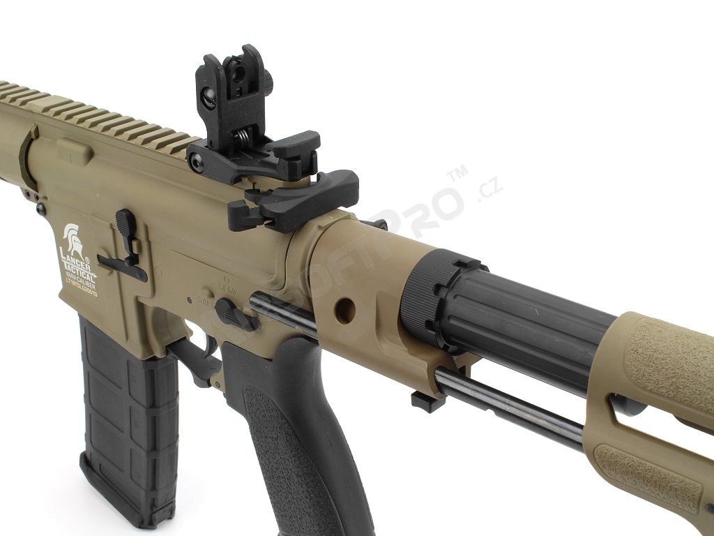 Airsoft rifle M4 Silencer PDW (LT-19 Gen.2) - TAN [Lancer Tactical]