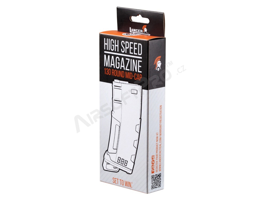 Polymer mid-cap magazine Speed M4 for 130rds - Smoke [Lancer Tactical]