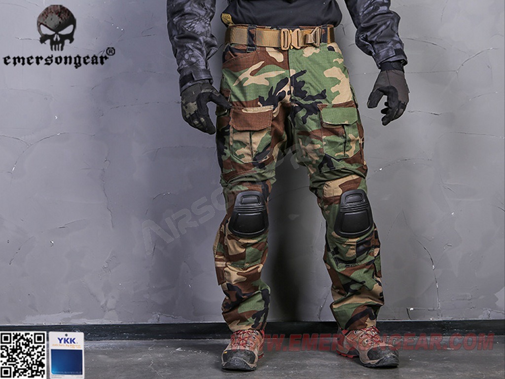 Maskáčové bojové kalhoty G3 - Woodland, Vel.XL (36) [EmersonGear]