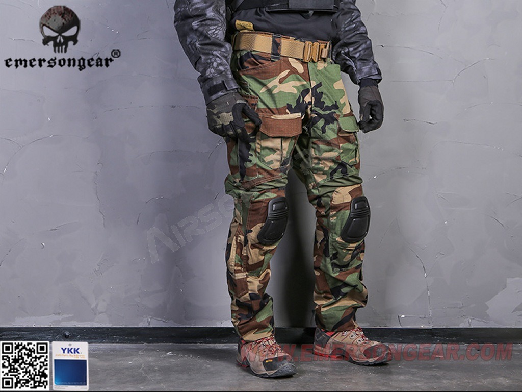 Maskáčové bojové kalhoty G3 - Woodland, Vel.S (30) [EmersonGear]