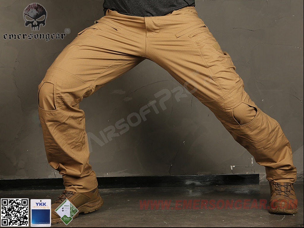 Maskáčové bojové kalhoty E4 - Coyote Brown, Vel.M (32) [EmersonGear]