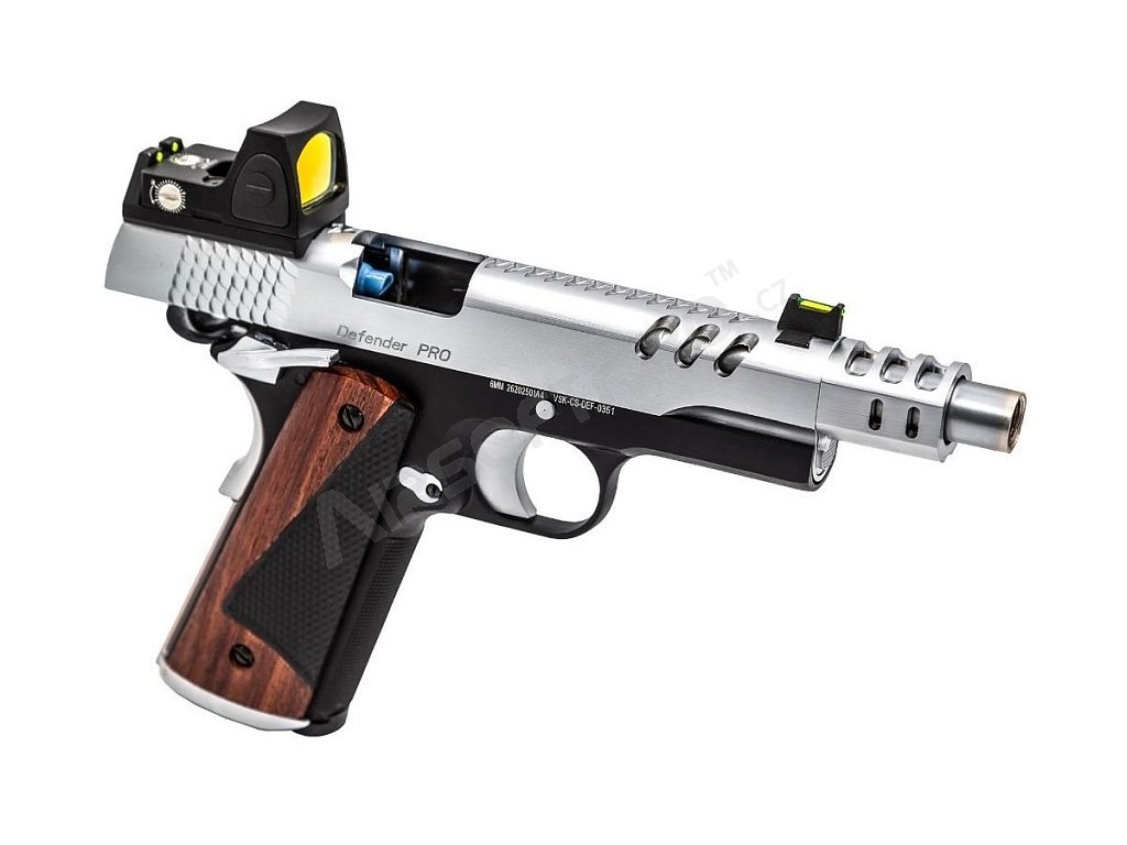 Airsoft GBB pistol CS Defender Pro MEU + Red Dot, Silver [Vorsk]