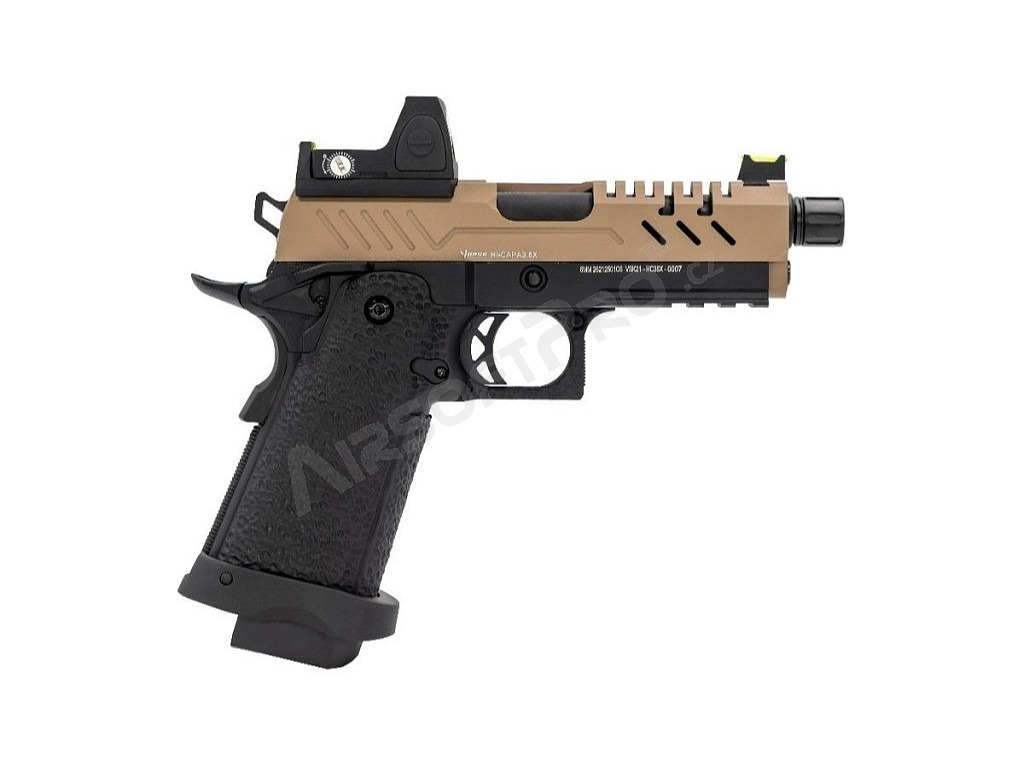 Airsoft GBB pistol Hi-Capa 3.8 PRO + Red Dot, TAN slide [Vorsk]