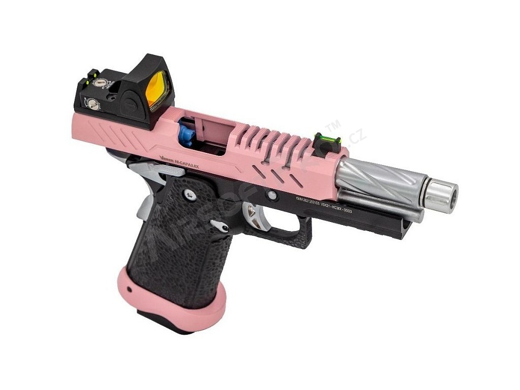 Airsoft GBB pistol Hi-Capa 3.8 PRO + Red Dot, pink [Vorsk]