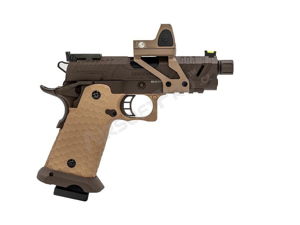 Airsoftová pistole Hi-Capa Vengeance Compact s kolimátorem, GBB - černo-TAN [Vorsk]