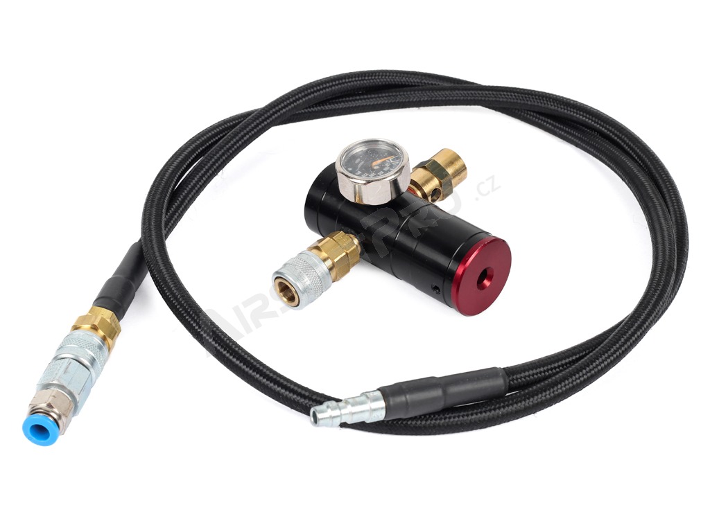 Mini SFR HPA regulator with Big Bore braided hose [Redline]
