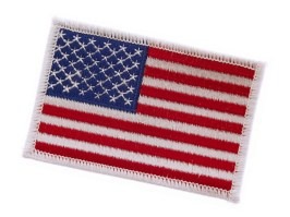 Écusson en coton du drapeau américain - blanc [101 INC]