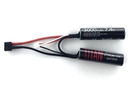 Batterie Li-Ion 7,4V 3000mAh 16C - Mini CQB avec le Dean [TITAN]