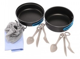 Aluminium cookware set ALPAMAYO with Teflon coating, 2-pieces with accessories [ALB forming]