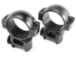 supports de lunettes de 30 mm pour les rails RIS Picatiny courants - milieu [ASG]