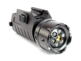Taktická LED svítilna s laserem pro montáž na běžnou Picatiny (RIS) lištu [ASG]