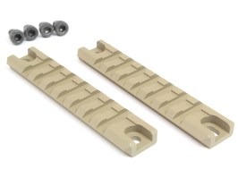 Two pieces of metal G36C ris rails including screws, 98mm long, TAN [Big Dragon]