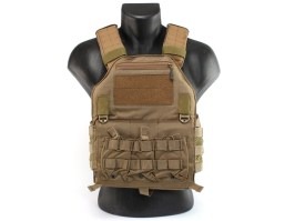 420 Plate Carrier Tactical Vest With 3 Pouches - Coyote Brown [EmersonGear]