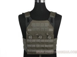 Jumer Plate Carrier With Triple M4 Pouch and dummy ballistic plates - Foliage Green [EmersonGear]