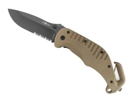 Couteau de sauvetage avec lame combinée (RKK-01-S) - Khaki [ESP]