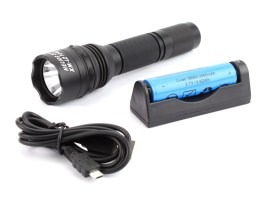 Lampe de poche tactique à LED 10W HELIOS 10-37, adaptateur USB 1 mode et batterie [ESP]