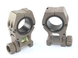 CNC 25/30mm vysoké montážní kroužky s vodováhou - DE [FMA]