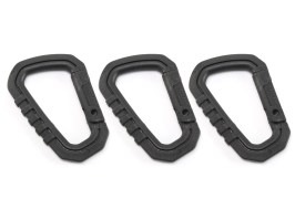 Boucles plastiques universelles en forme de D de 8cm avec crochet rapide (3pcs) - noir [FMA]