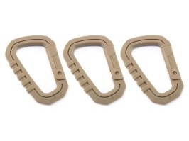 Universal 8cm D shape quick hook plastic bucles (3pcs) - Desert [FMA]