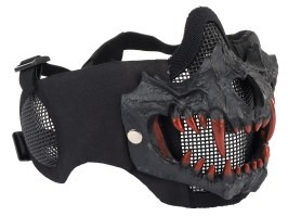 Taktická maska obličeje Glory s 3D tesáky, s ochranou uší - černá [Imperator Tactical]