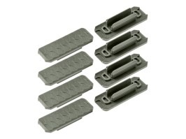 Cache-rails M-LOK en nylon Type 3 (8 pcs) - gris [JJ Airsoft]