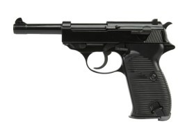 Pistolet airsoft P38 - métal, blowback à gaz - noir [WE]