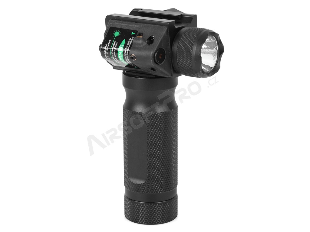 CNC metal vertical grip with ultra flashlight and green laser [Shooter]