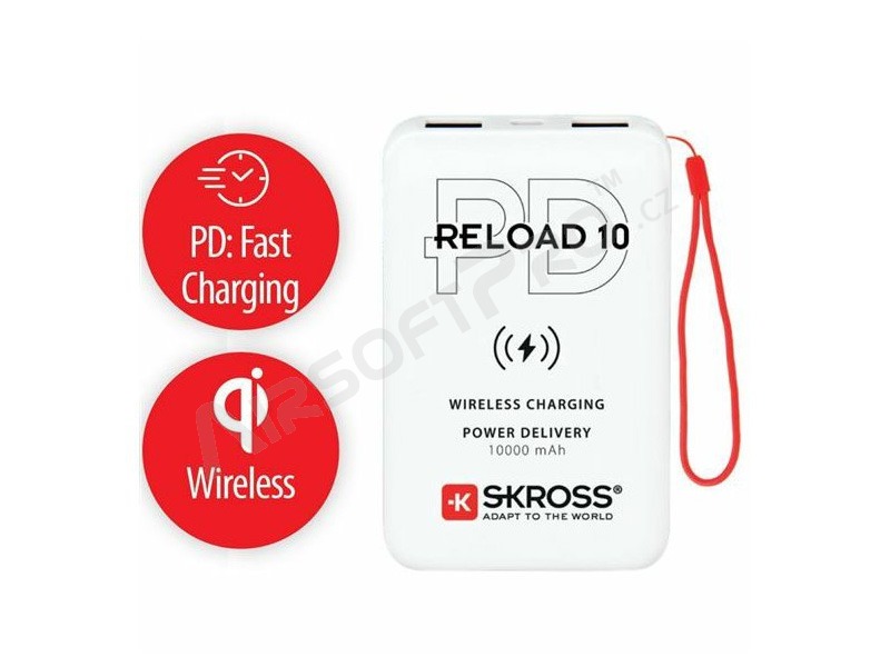 Powerbank Reload 10 Wireless Qi PD, 10000mAh, USB A C [SKROSS]