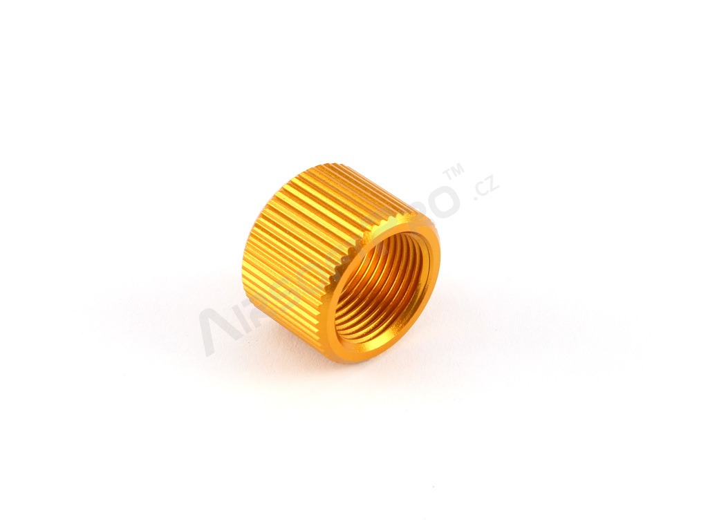 Pistols suppressor (silencer) adaptor from +11 to -14mm (SL00115) - gold cap [SLONG Airsoft]
