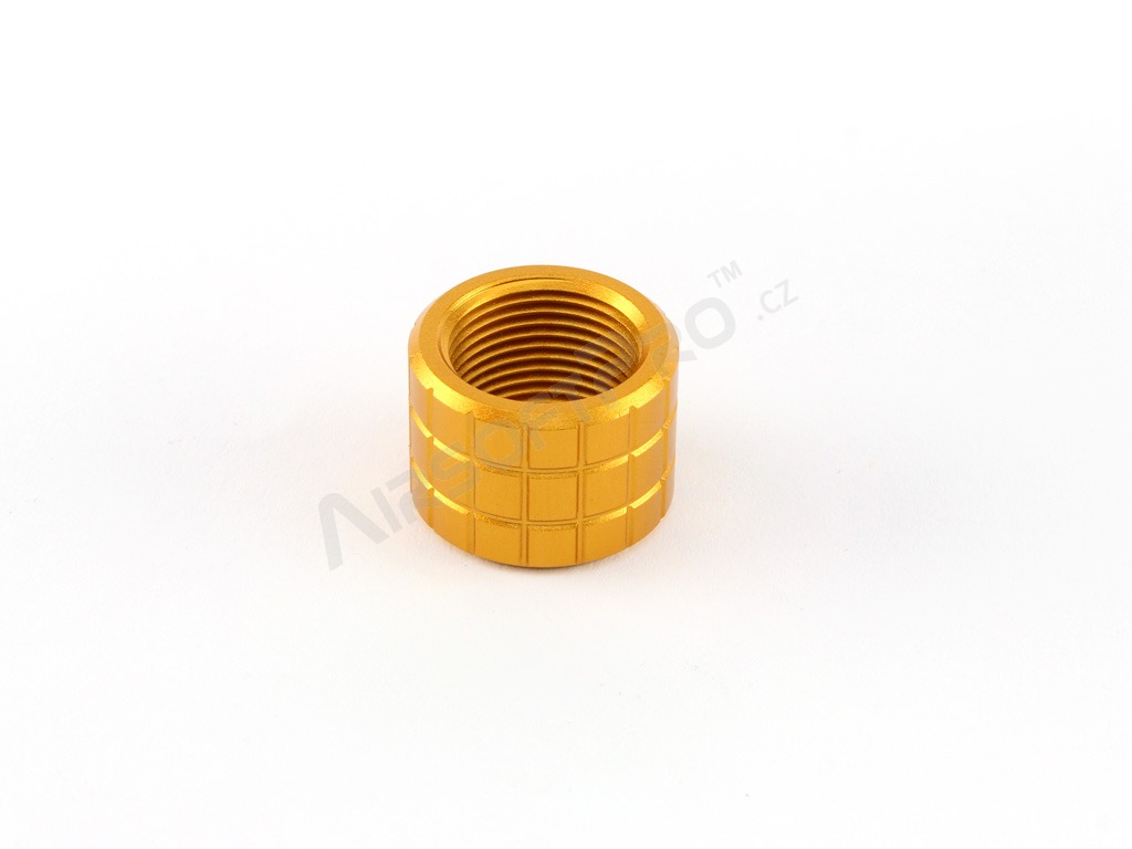 Pistols suppressor (silencer) adaptor from +11 to -14mm (SL00115D) - gold cap [SLONG Airsoft]