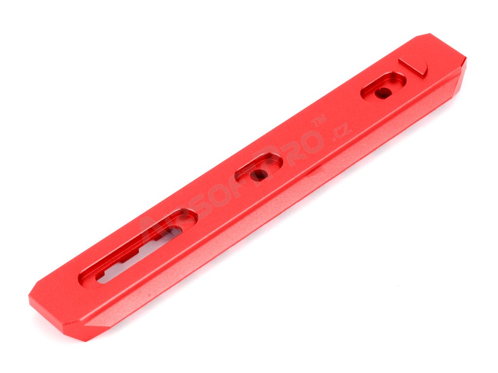 CNC RIS lišta pro KeyMod předpažbí - 125mm - červená [SLONG Airsoft]