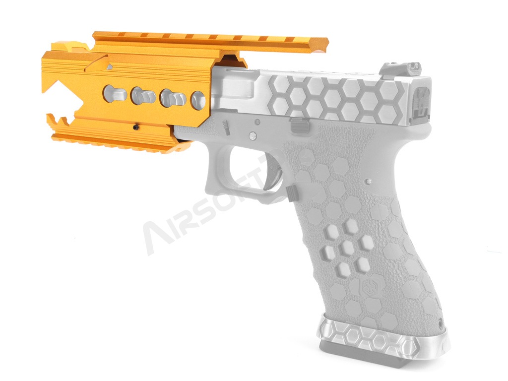 Taktická CNC montáž KeyMod pro pistole WE G série - zlatá [SLONG Airsoft]