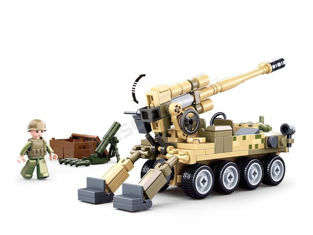 Model Bricks M38-B0751 Mobile 8x8 cannon with land mortar [Sluban]