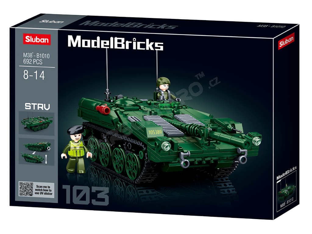 Stavebnice Model Bricks M38-B1010 Hlavní bitevní tank STRV103 [Sluban]
