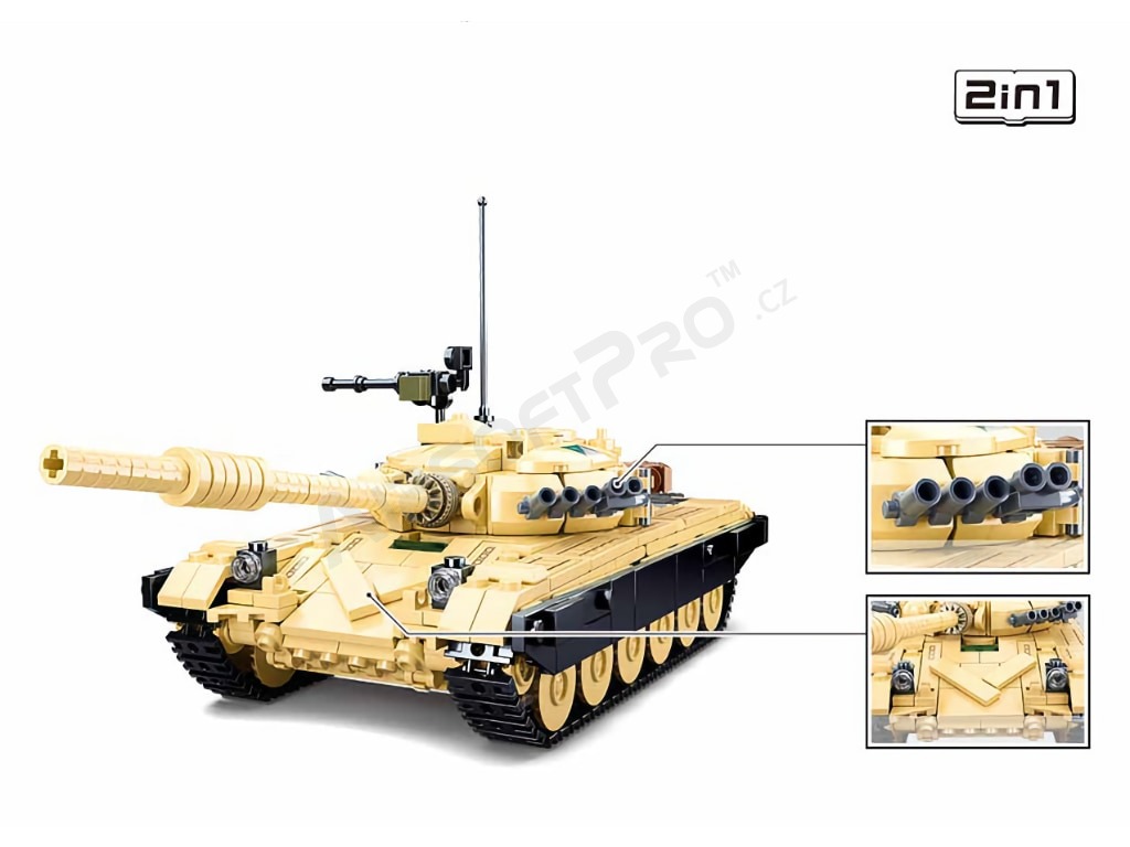 Stavebnice Model Bricks M38-B1011 Hlavní tank T-72B3 2v1 [Sluban]