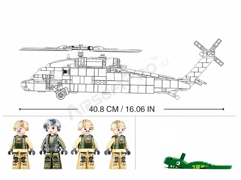 Stavebnice Model Bricks M38-B1012 Zdravotnický vrtulník UH-60 Black Hawk [Sluban]